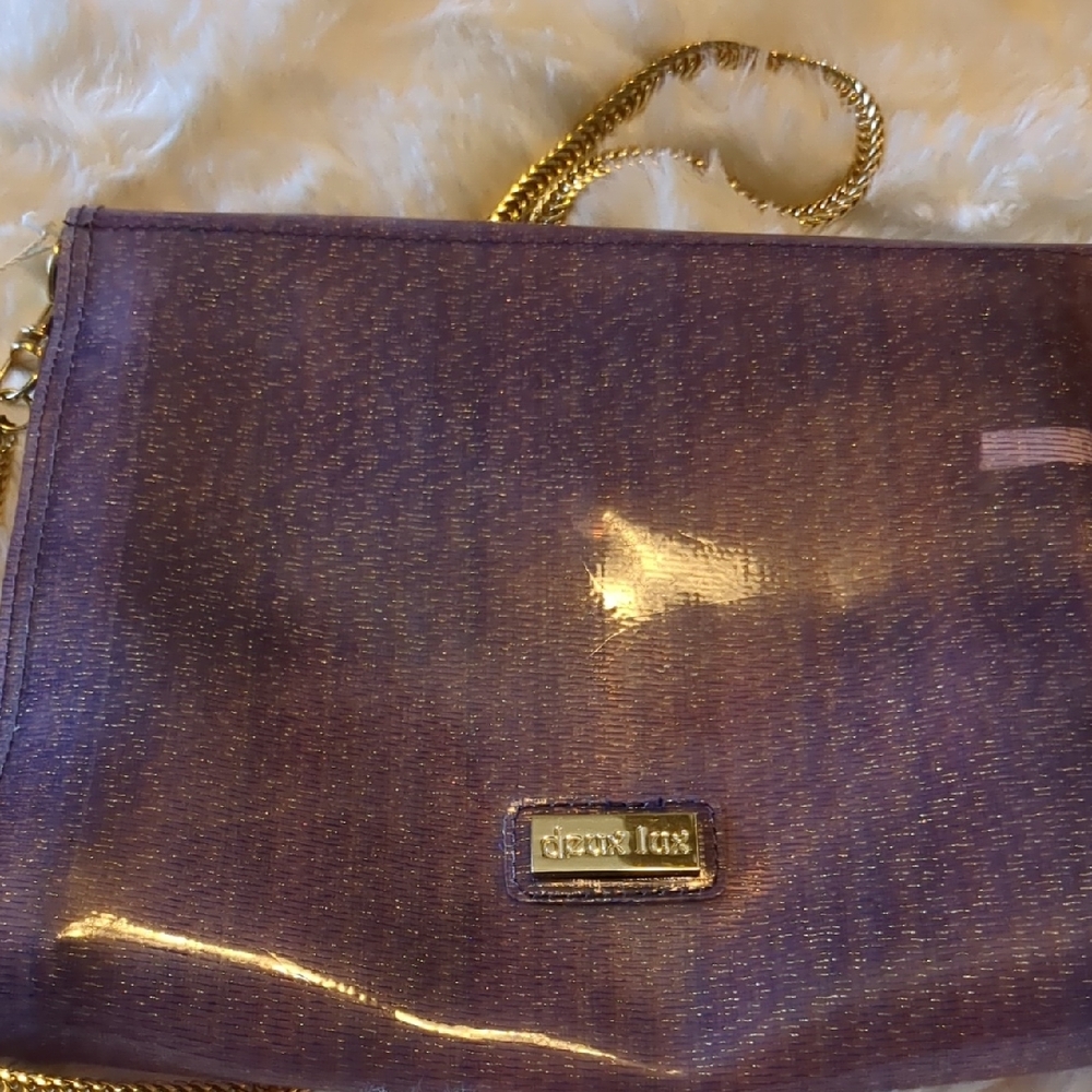 Deux Lux Purple and Gold Crossbody Bag with Chain Strap